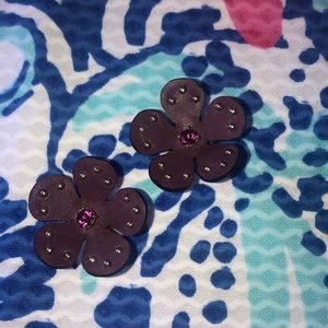 Kate Spade leather flower earrings